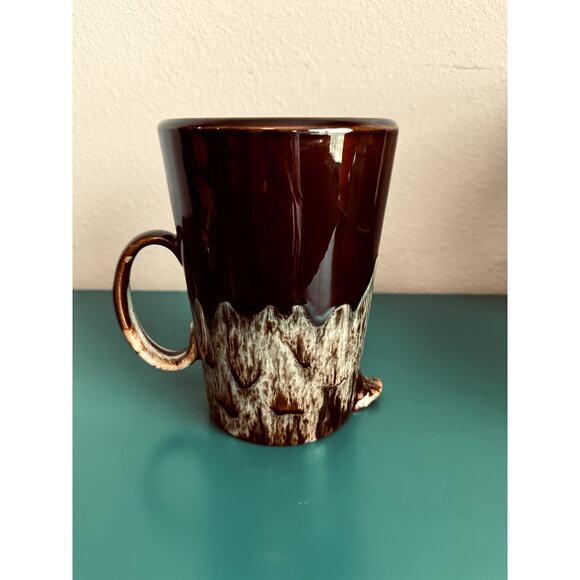 Vintage Pottery Stoneware Pitcher - Brown Salt Drip Glaze, Retro Dishware - Picture 7 of 10